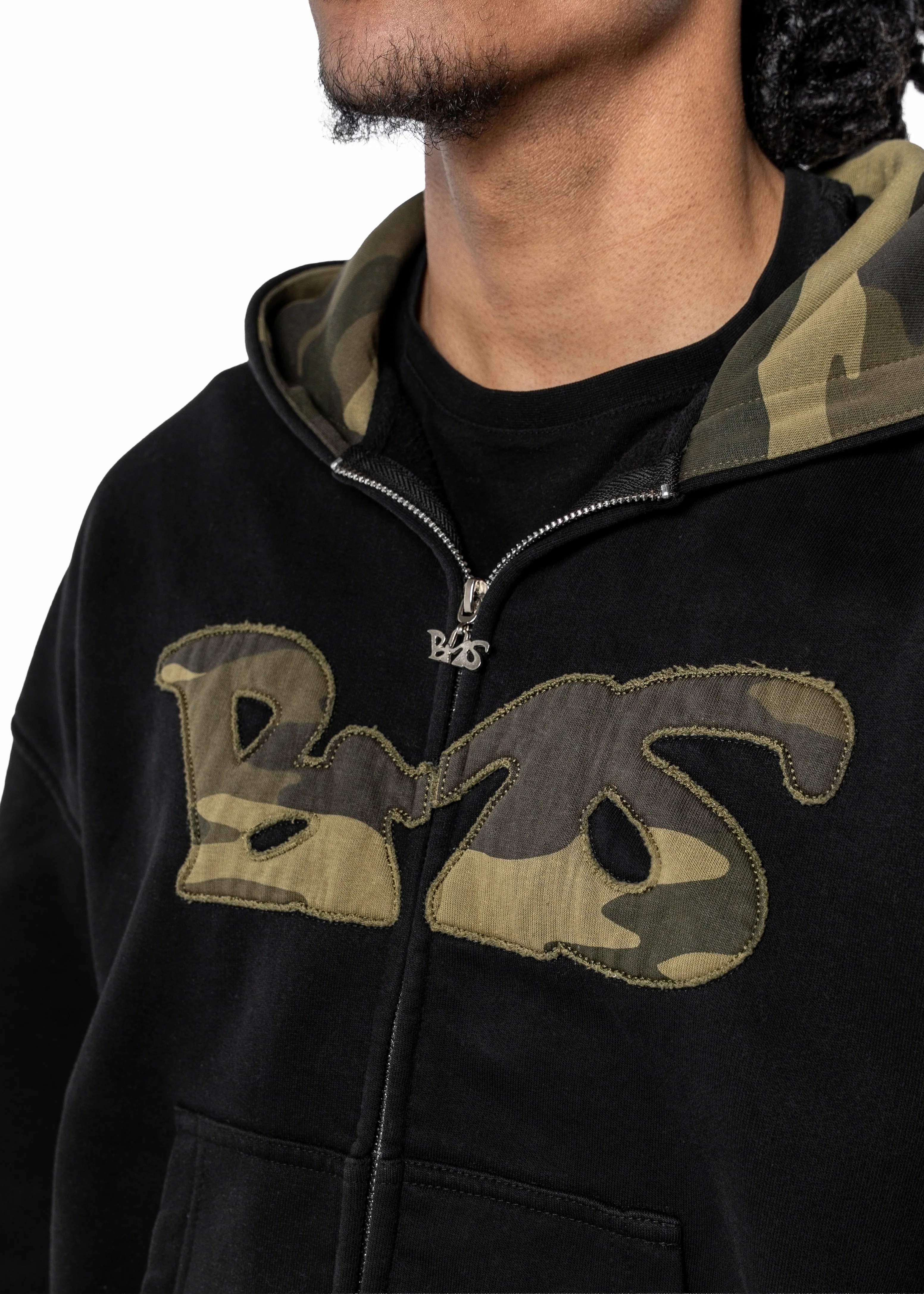BMS BLACK CAMO ZIP HOODIE - Image 4