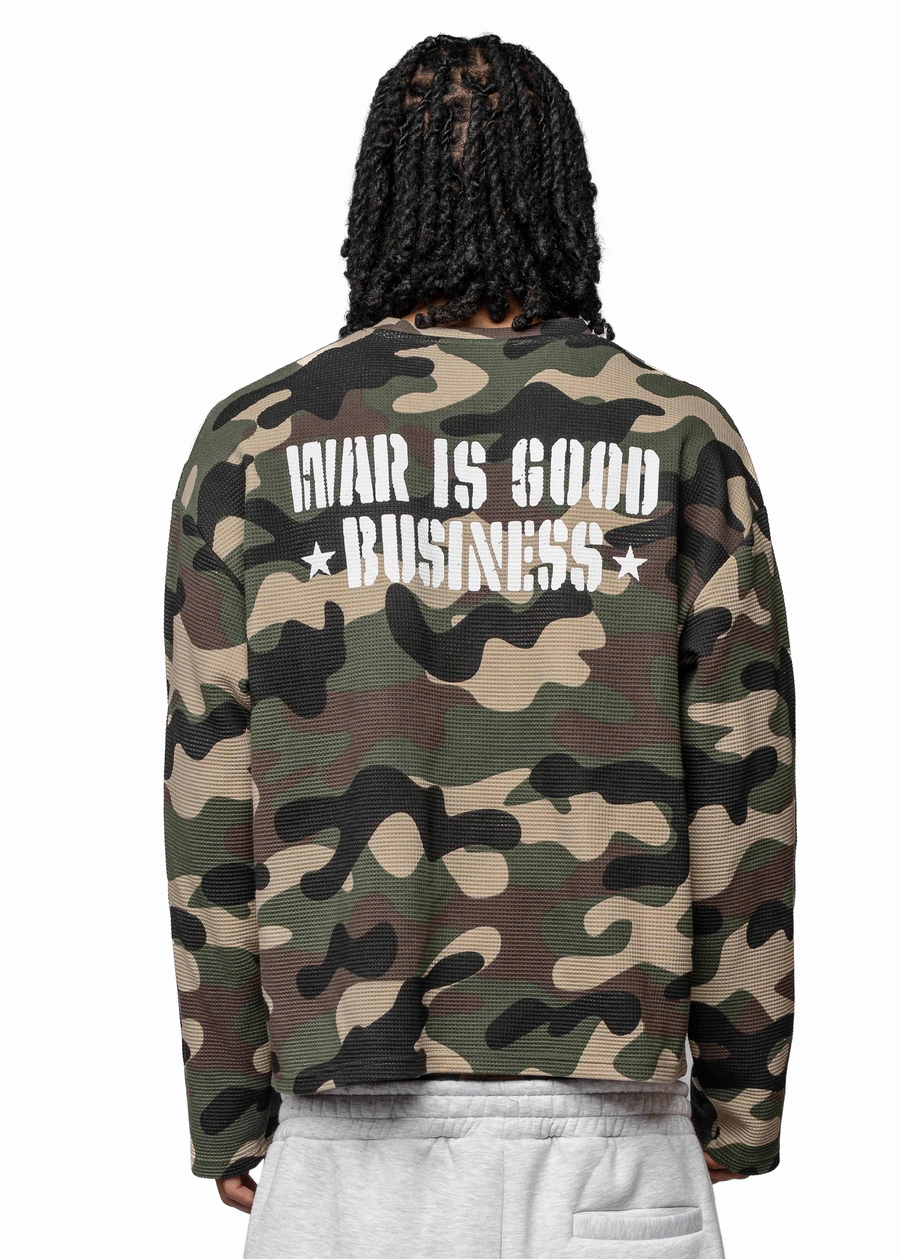 BMS WAFFLE CAMO GREEN LONGSLEVEE - Image 3