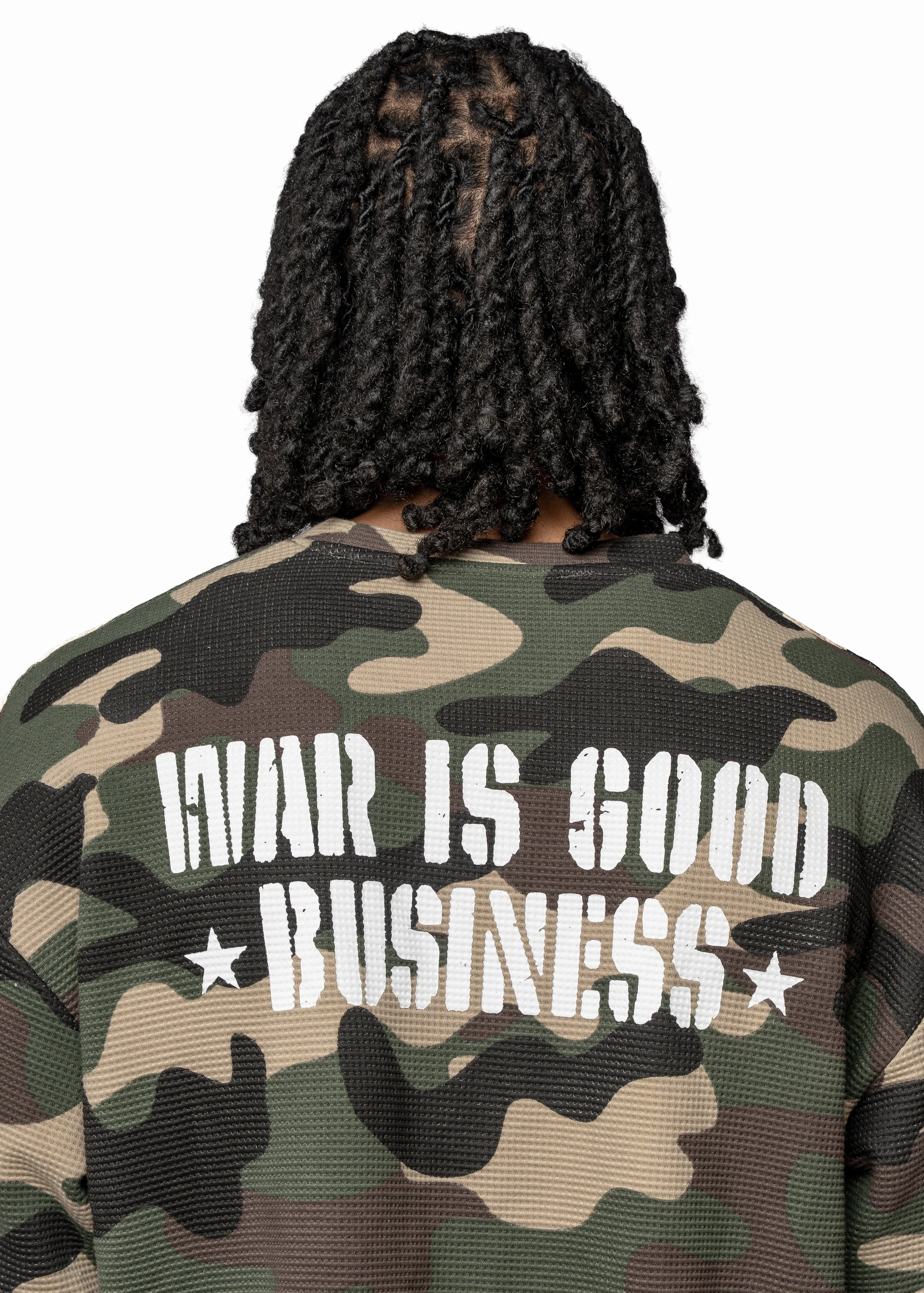 BMS WAFFLE CAMO GREEN LONGSLEVEE - Image 5