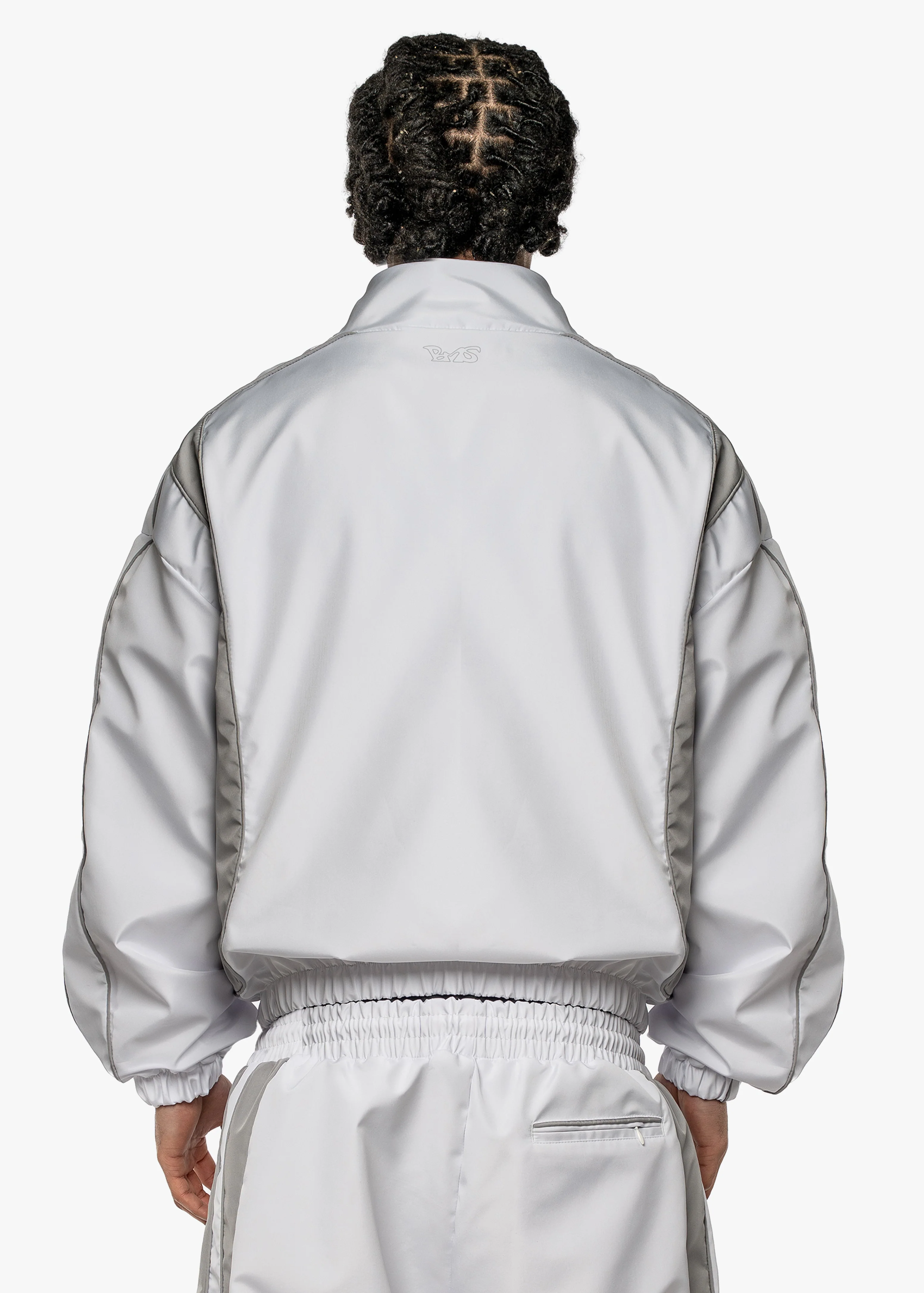 BMS WHITE NYLON ZIP HOODIE - Image 3