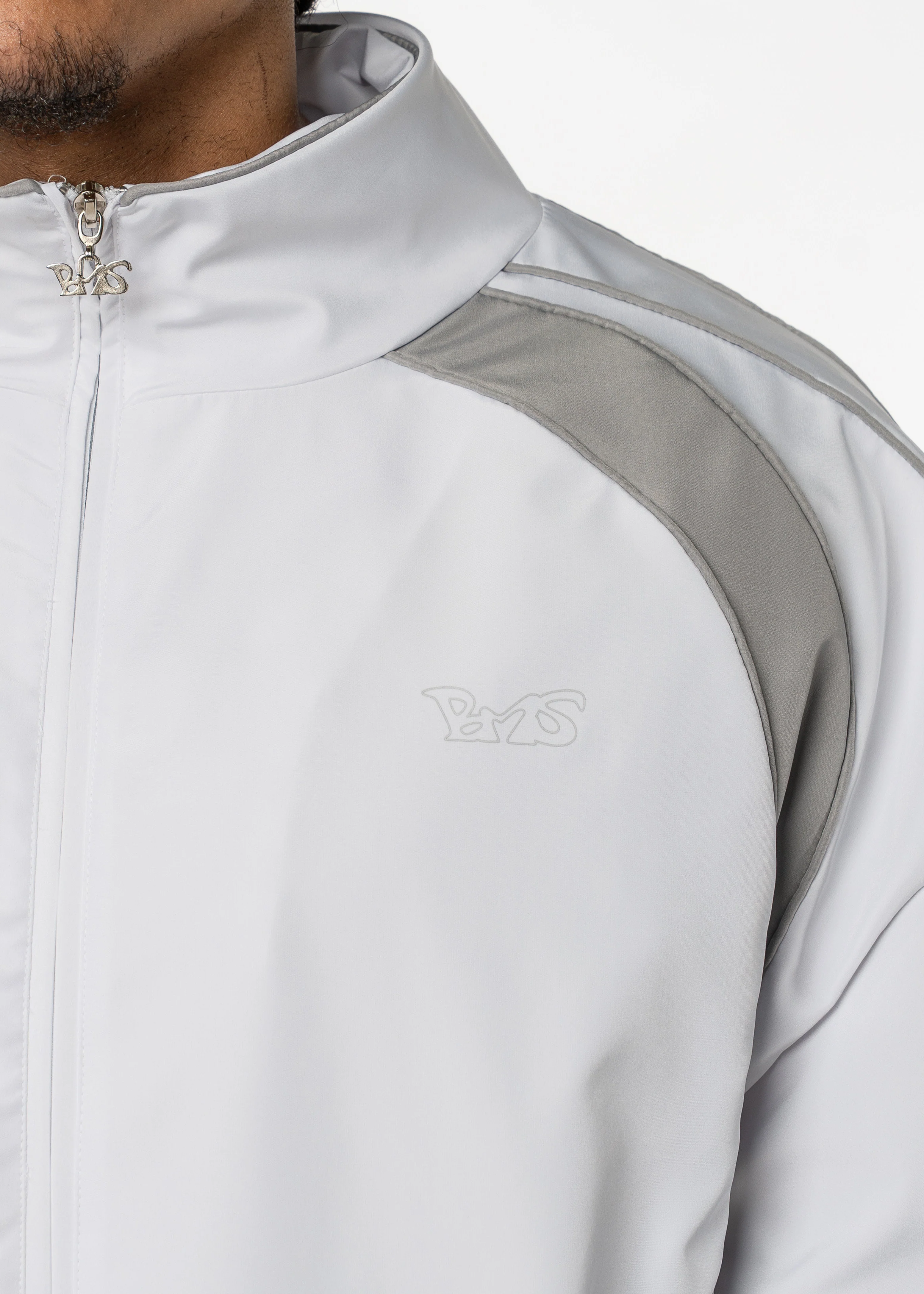 BMS WHITE NYLON ZIP HOODIE - Image 4