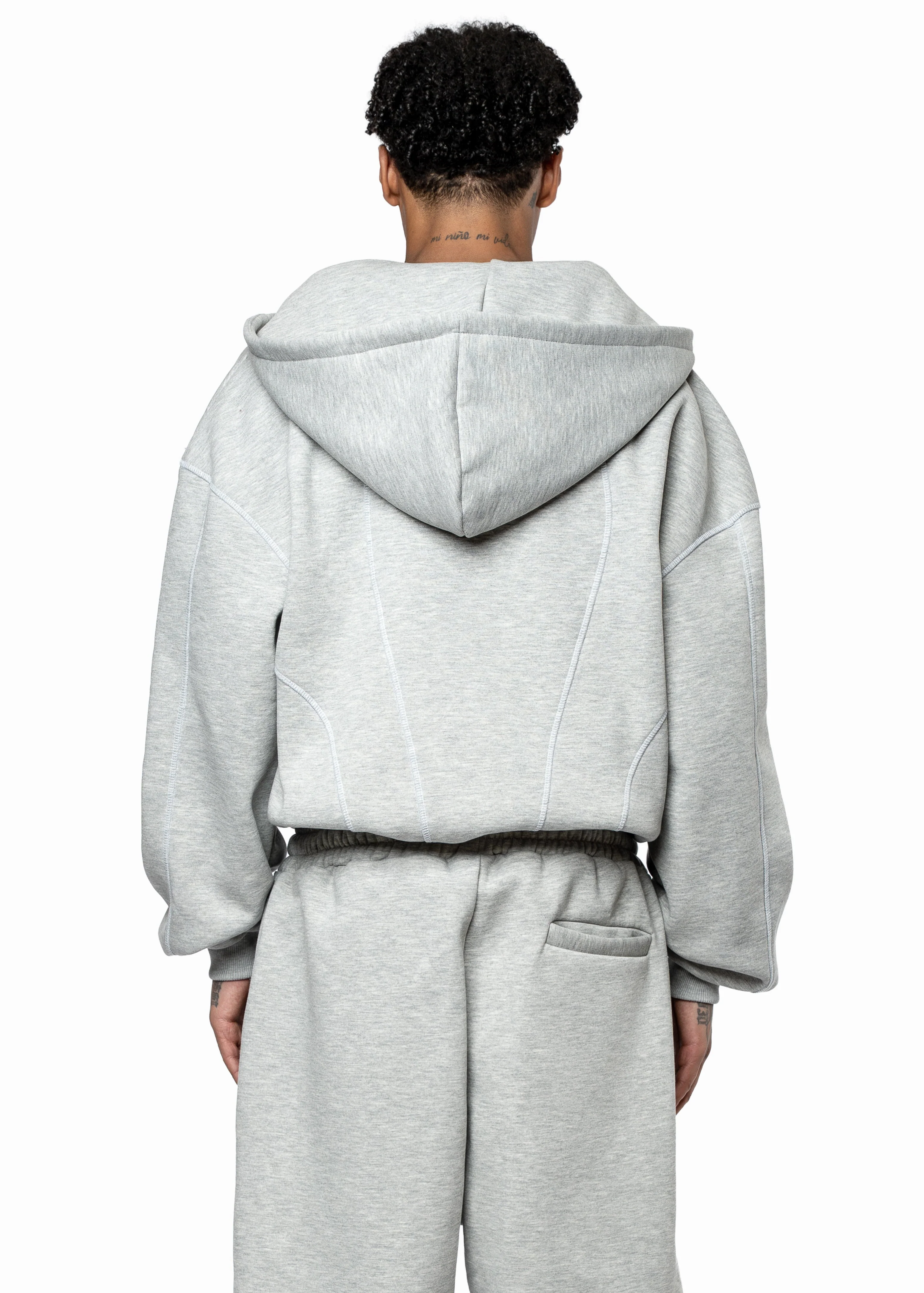 GREY LINE GREY ZIP HOODIE - Image 3