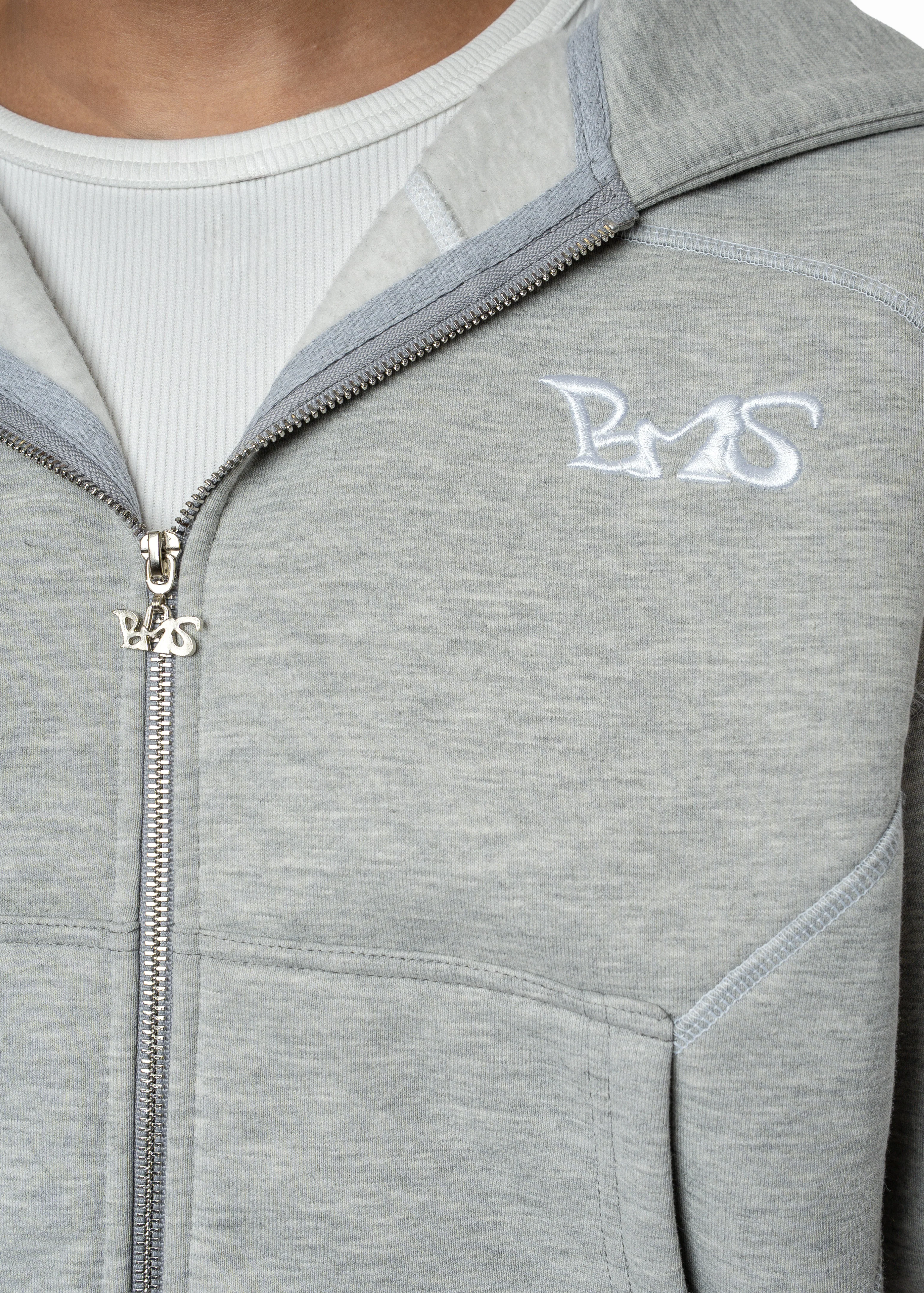 GREY LINE GREY ZIP HOODIE - Image 4