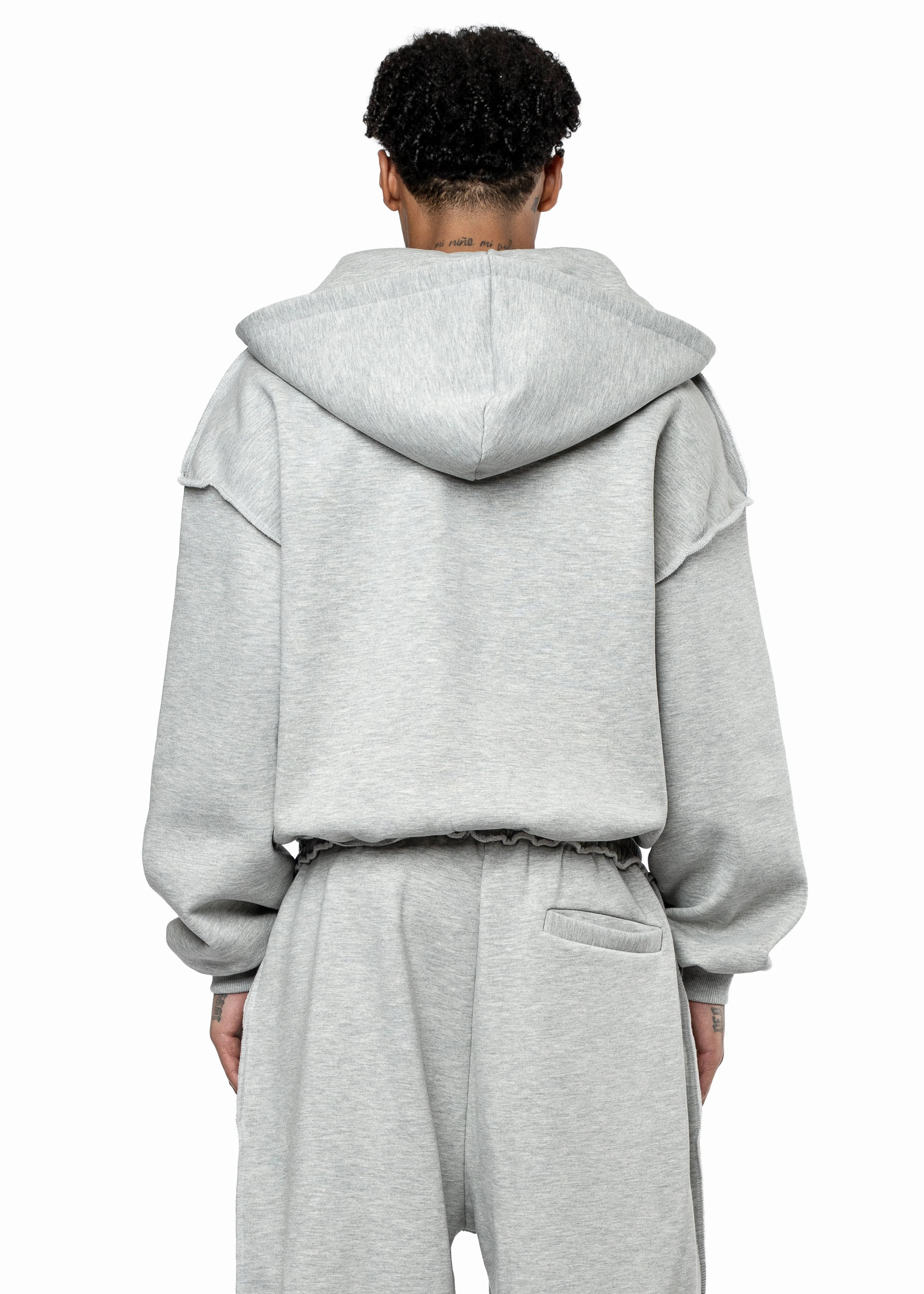 PREMIUM PATCH GREY ZIP HOODIE - Image 3