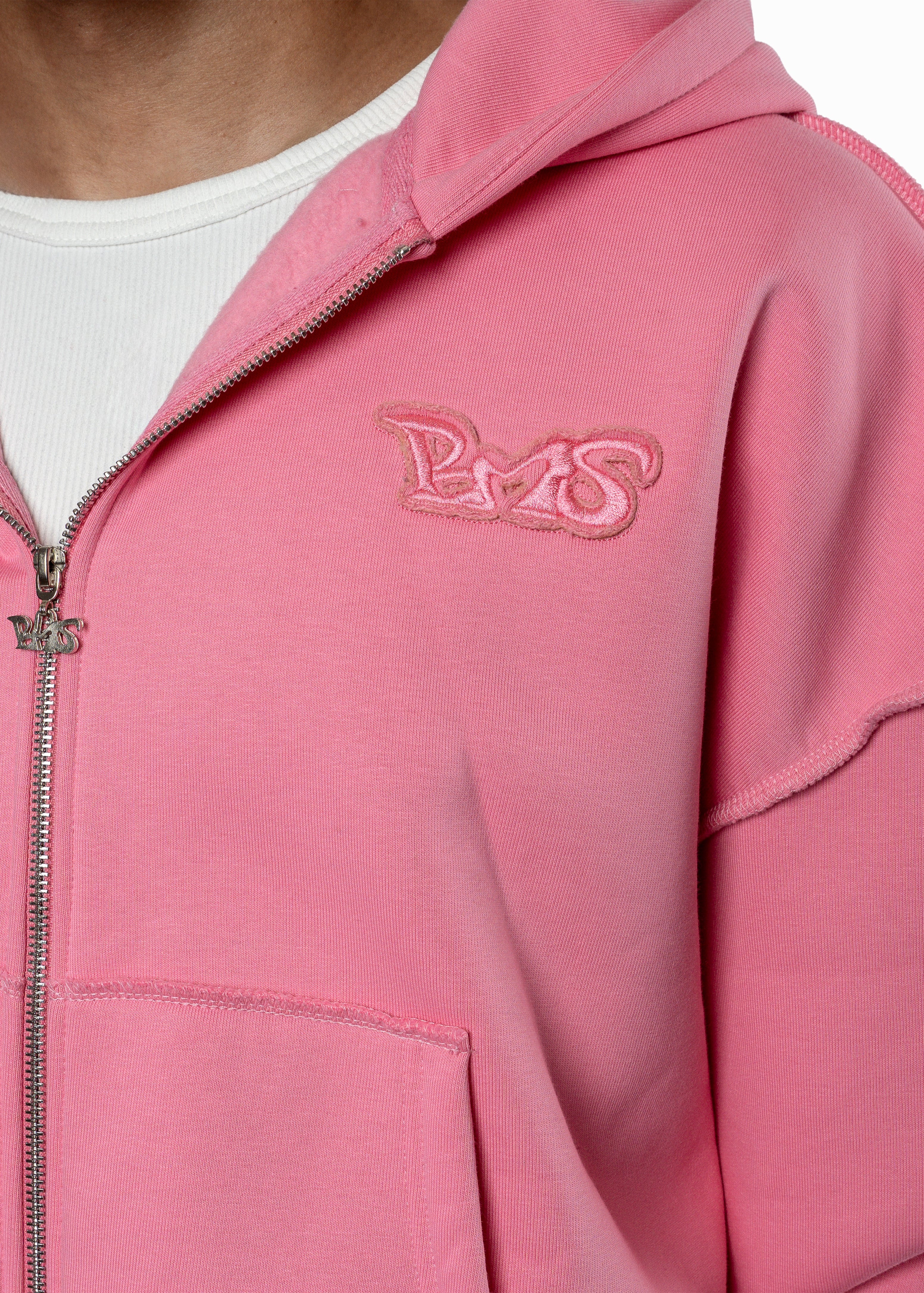 PREMIUM PATCH PINK ZIP HOODIE - Image 4