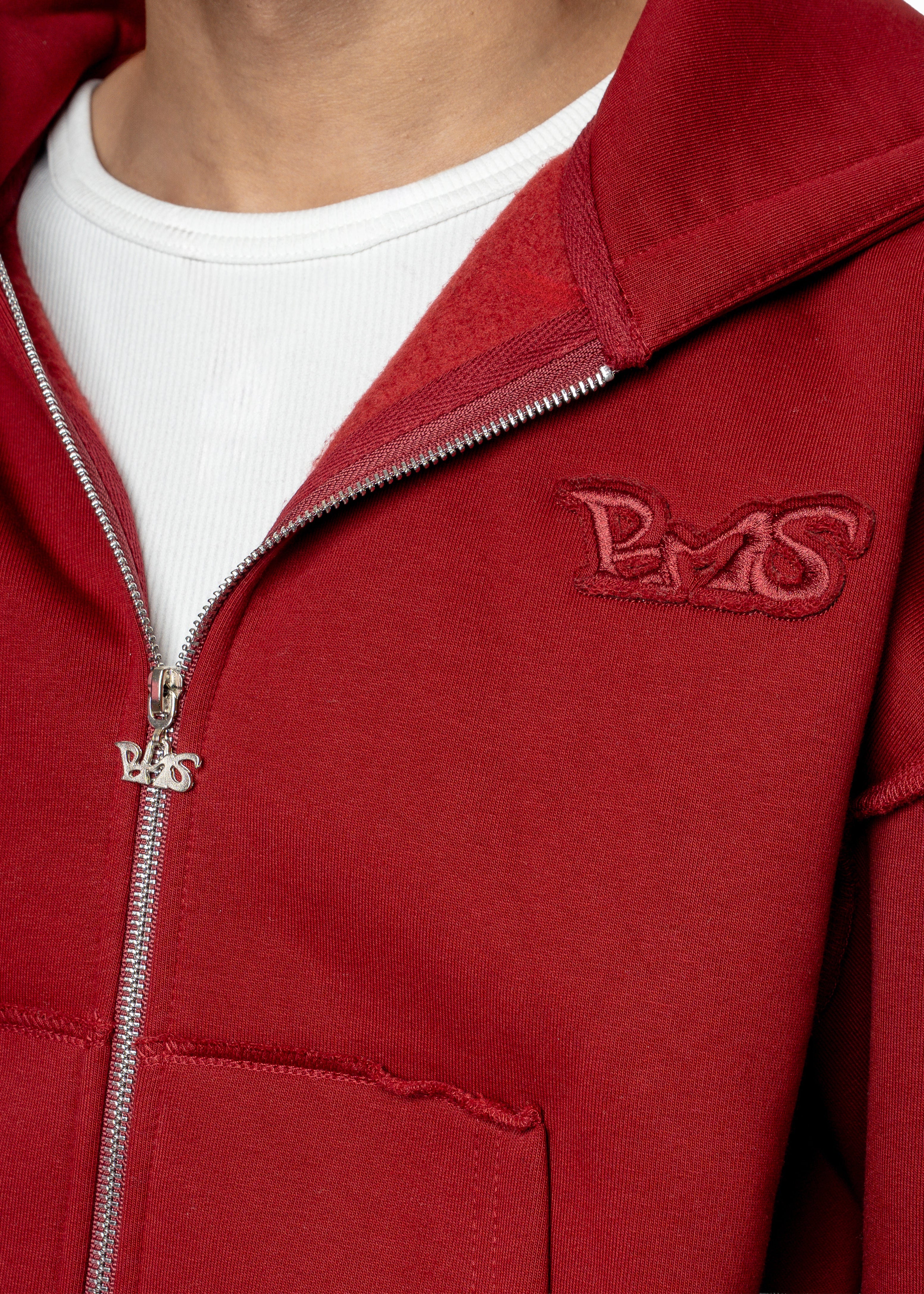 PREMIUM PATCH RED ZIP HOODIE - Image 4
