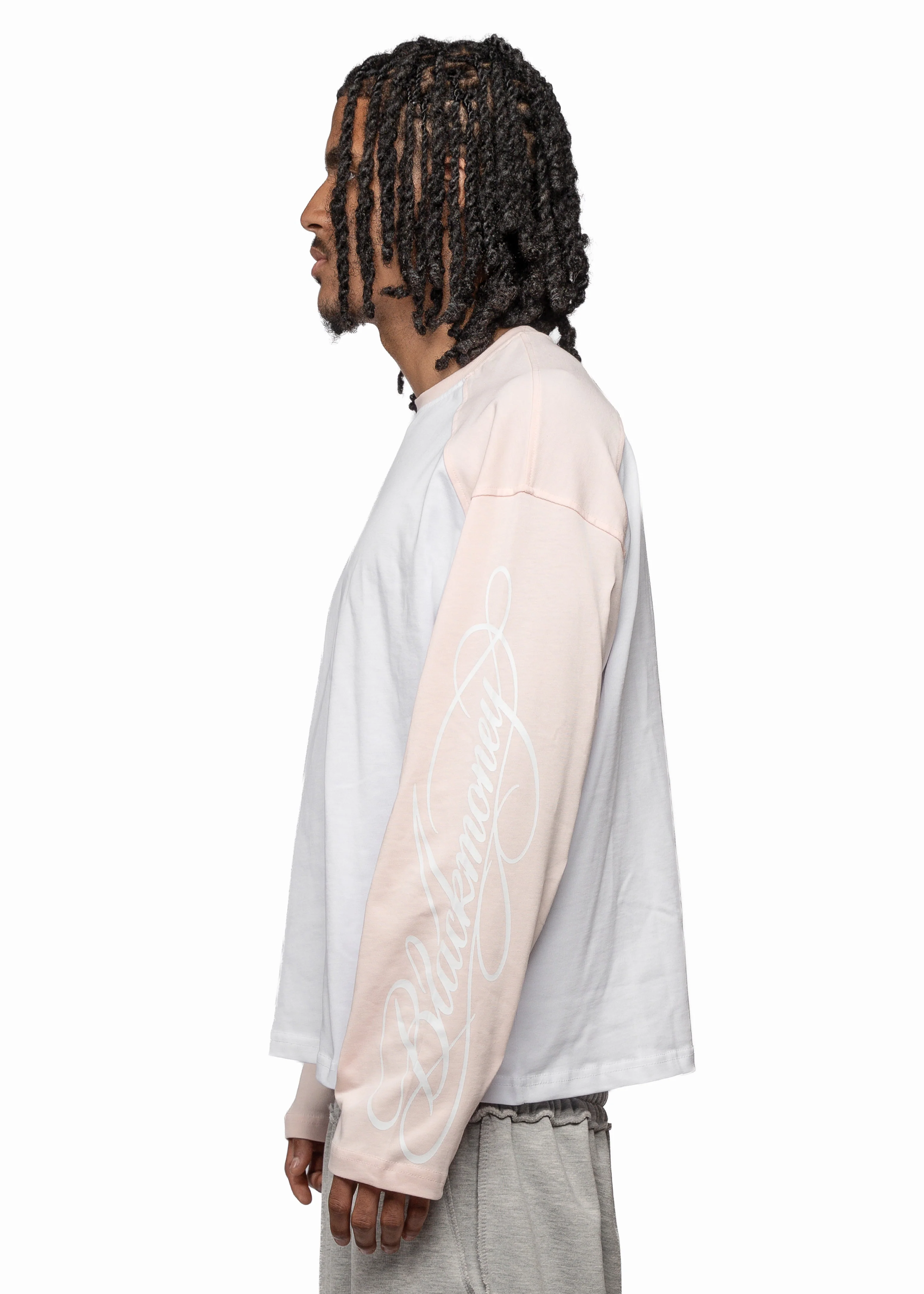 SCRIPT RAGLAN LONGSLEEVE - BABY PINK - Image 2