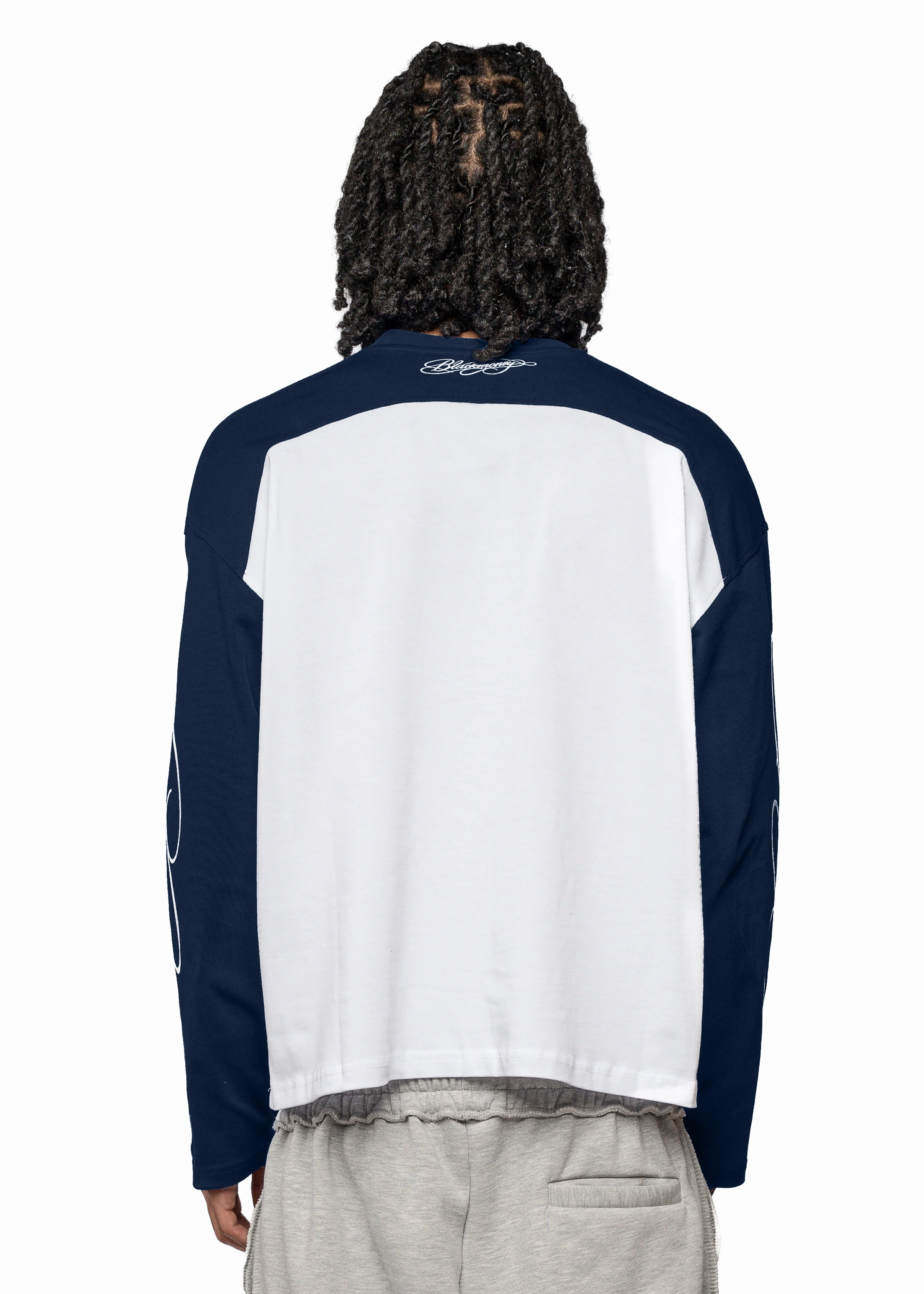 SCRIPT RAGLAN LONGSLEEVE - NAVY - Image 3